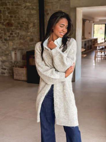 Gilet long Elinna - Taupe