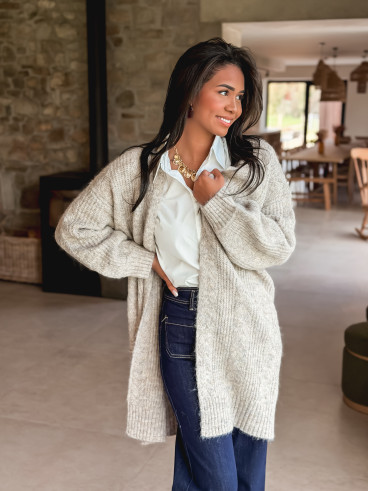 Gilet long Elinna - Taupe
