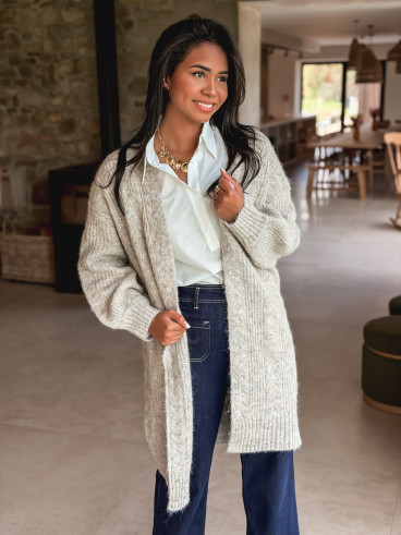 Gilet long Elinna - Taupe