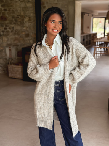 Gilet long Elinna - Taupe