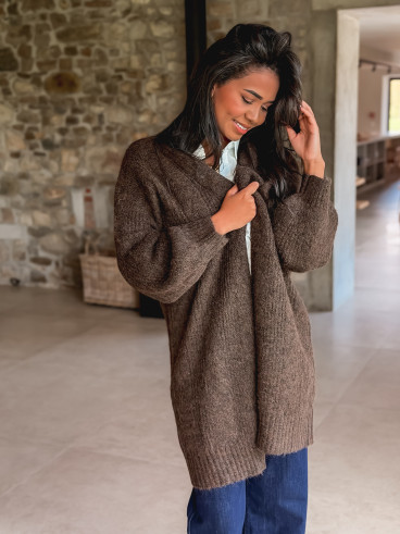 Gilet long Elinna - Chocolat
