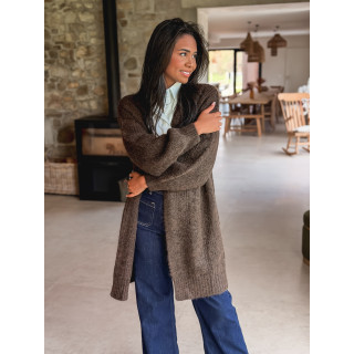 Gilet long Elinna - Chocolat