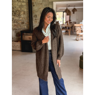 Gilet long Elinna - Chocolat