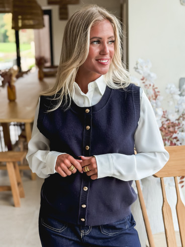Gilet sans manches Marianne - Bleu marine