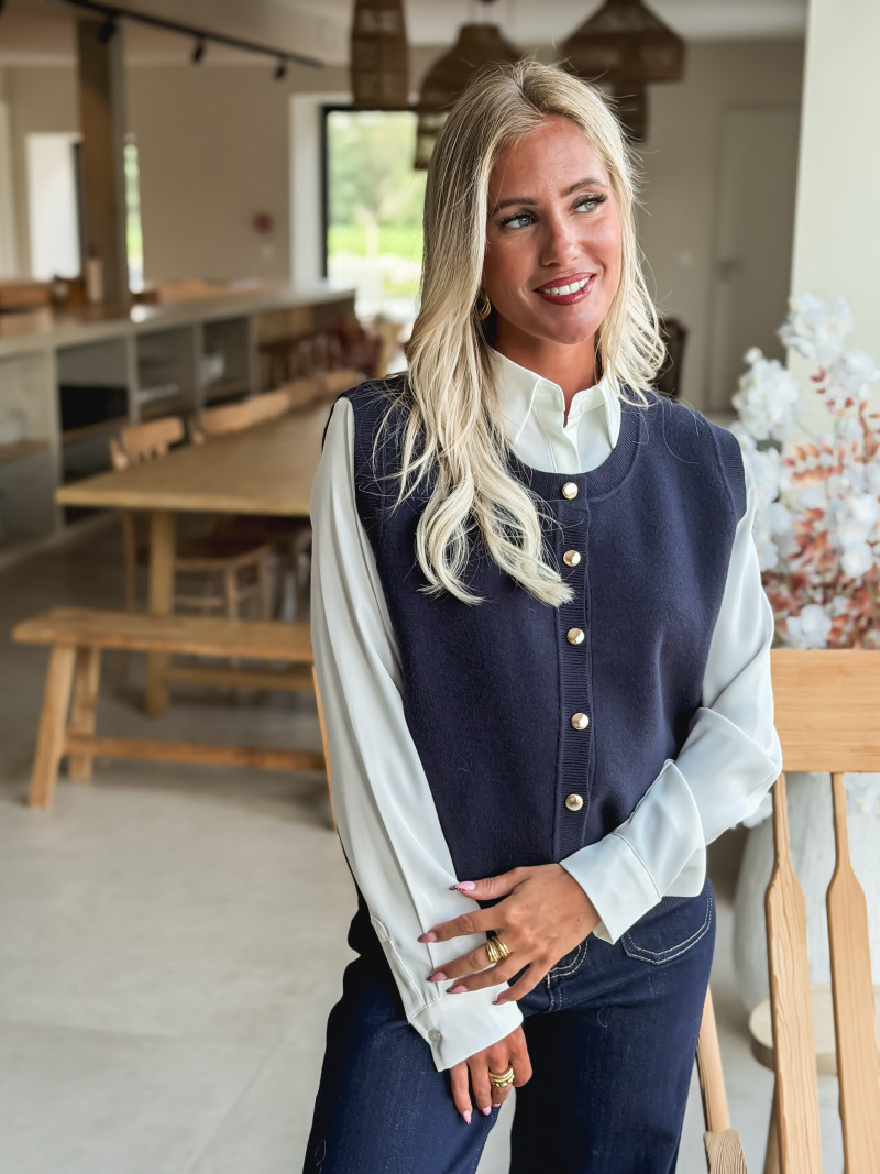 Gilet sans manches Marianne - Bleu marine