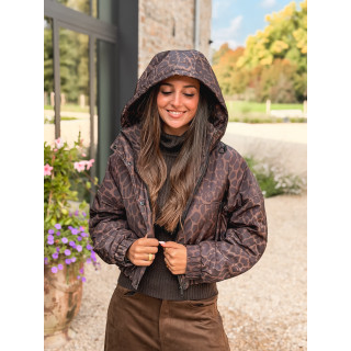 Veste léopard Néline - Chocolat/Noir