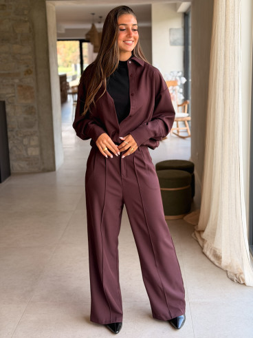 Pantalon Tania - Aubergine