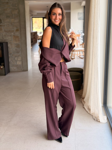Pantalon Tania - Aubergine
