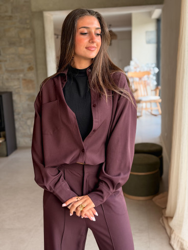Chemise Aurélia - Aubergine/Noir