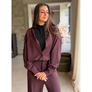Chemise Aurélia - Aubergine/Noir