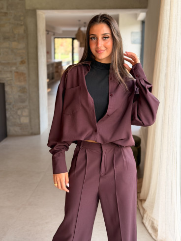Chemise Aurélia - Aubergine/Noir