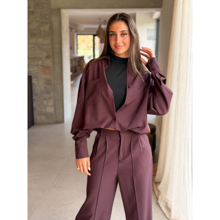 Chemise Aurélia - Aubergine/Noir
