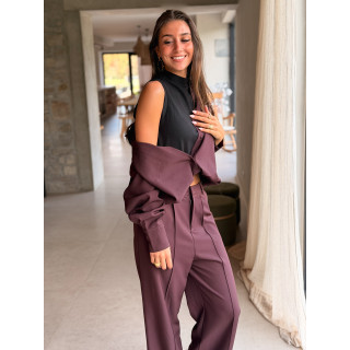 Chemise Aurélia - Aubergine/Noir