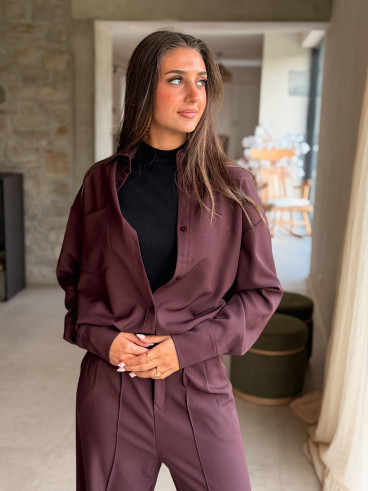 Chemise Aurélia - Aubergine/Noir