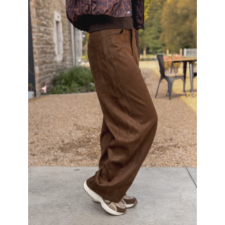 Pantalon en daim Nati - Chocolat