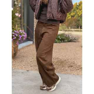 Pantalon en daim Nati - Chocolat
