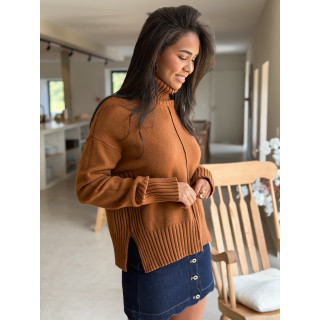 Pull col roulé Manollie - Camel