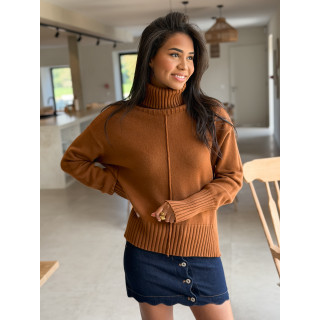 Pull col roulé Manollie - Camel