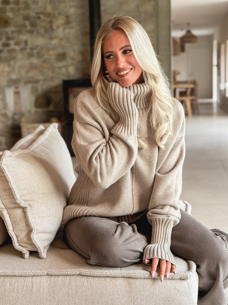 Pull col roulé Manollie - Beige