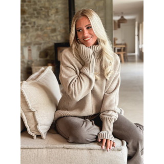 Pull col roulé Manollie - Beige