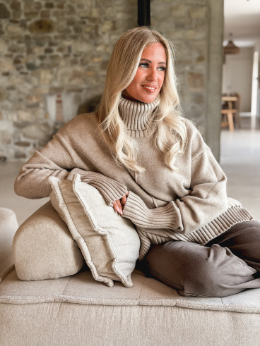 Pull col roulé Manollie - Beige