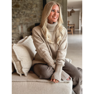 Pull col roulé Manollie - Beige