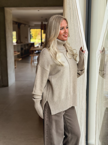 Pull col roulé Manollie - Beige