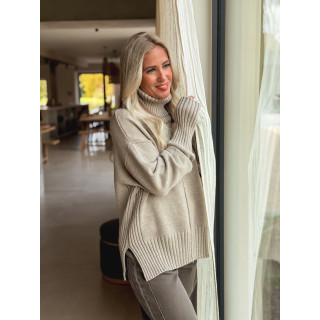 Pull col roulé Manollie - Beige