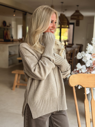 Pull col roulé Manollie - Beige