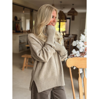 Pull col roulé Manollie - Beige