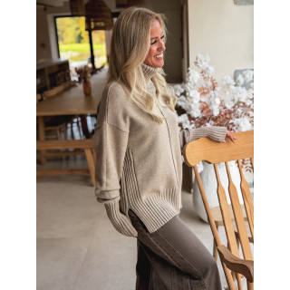 Pull col roulé Manollie - Beige
