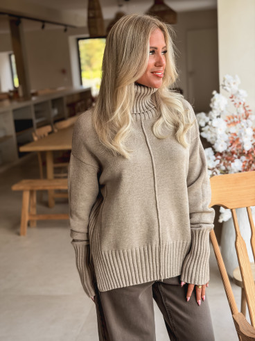 Pull col roulé Manollie - Beige