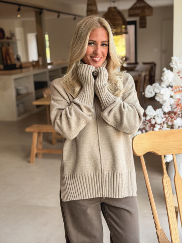 Pull col roulé Manollie - Beige
