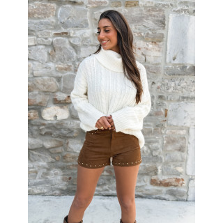 Short en suédine Suriya - Camel