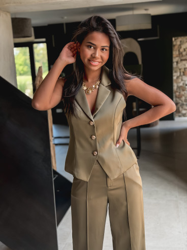Gilet sans manches Avelina - Kaki