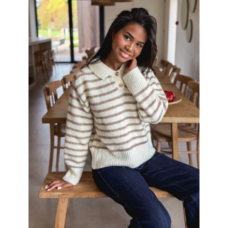 Pull ligné Sorélia - Ecru/Beige