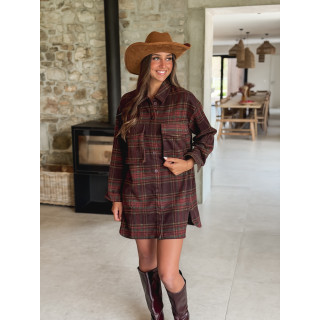 Robe à carreaux Peyton - Bordeaux