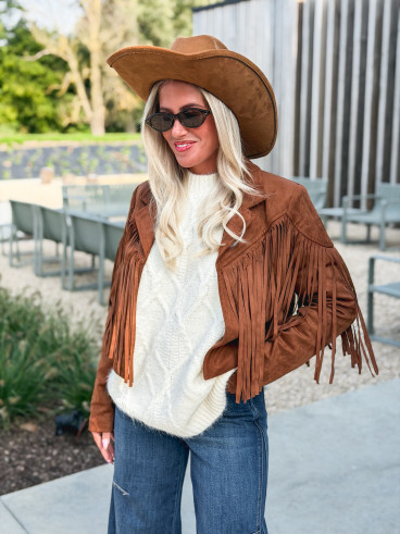 Veste en suédine Nymeria - Camel