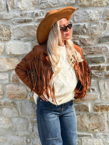 Veste en suédine Nymeria - Camel