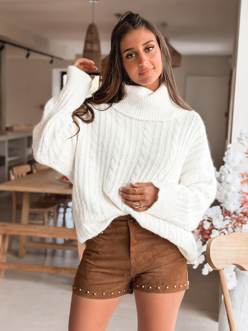 Robe courte Thiora - Ecru