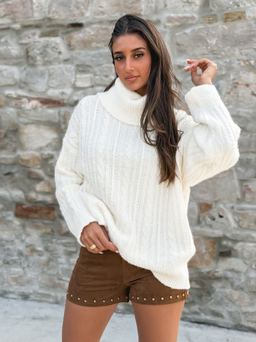 Robe courte Thiora - Ecru