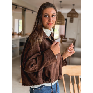 Veste en suédine Corélyne - Chocolat