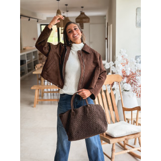 Veste en suédine Corélyne - Chocolat