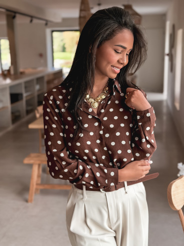 Chemise à pois Auralia - Chocolat