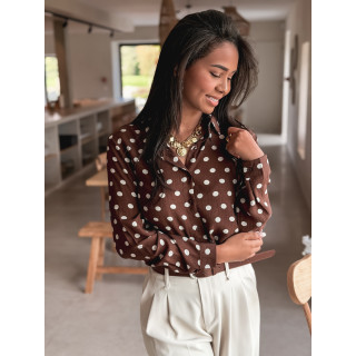 Chemise à pois Auralia - Chocolat