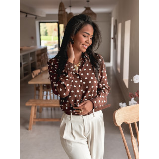 Chemise à pois Auralia - Chocolat
