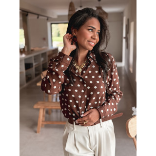 Chemise à pois Auralia - Chocolat