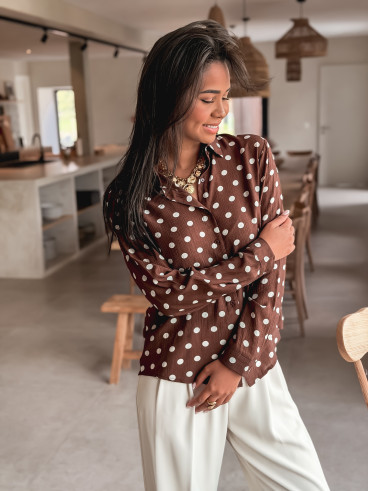 Chemise à pois Auralia - Chocolat