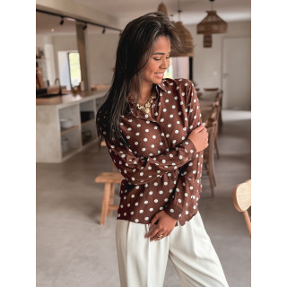 Chemise à pois Auralia - Chocolat