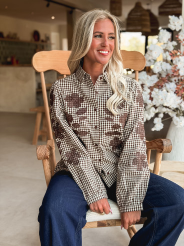 Chemise à carreaxu Jalina - Chocolat